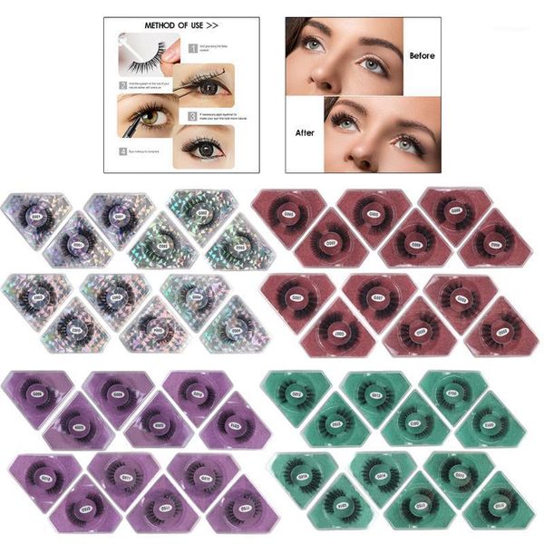 

12pairs handmade 4 styles false eyelashes for women makeup tool lashes 3d mink natural eyelash extension1