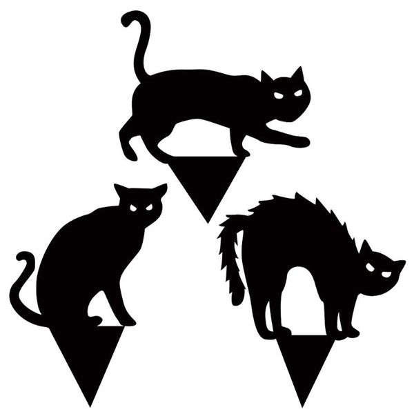 

garden decorations 3pcs halloween yard signs stakes outdoor decoration black cat lawn for