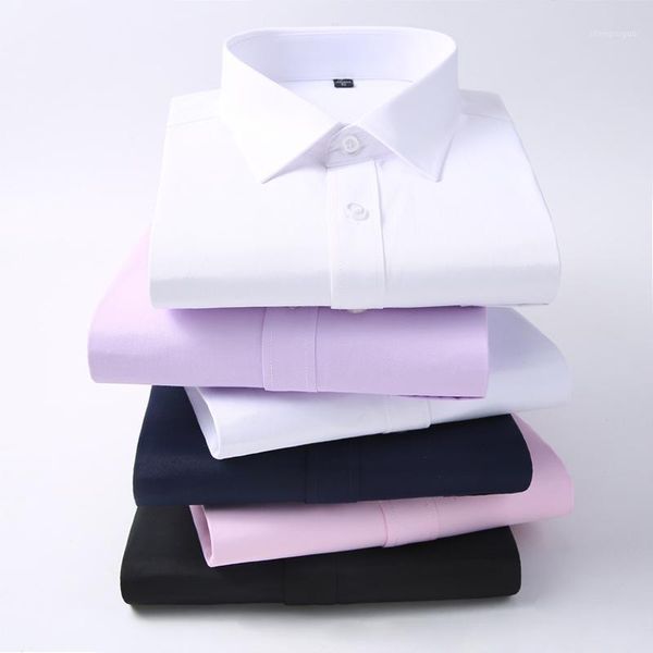 

men's dress shirts brand business office style men long sleeve shirt and 2021 autumn plus size formal male, White;black