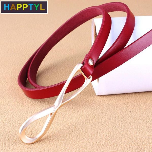 

belts happtyl 1pcs women genuine leather belt for pants dress jeans waist with metal button knot, Black;brown