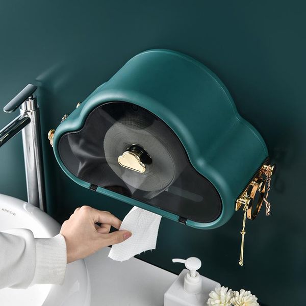 

storage boxes & bins tissue roll paper holder adhesive creative cloud shaped bathroom floating organizer shelf with hanger splash-proof xh8z