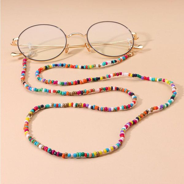 Óculos de sol quadros de moda óculos cadeia Retro grânulos óculos espetáculo cordão cinta cinta de cordas máscara olho desgaste vidro