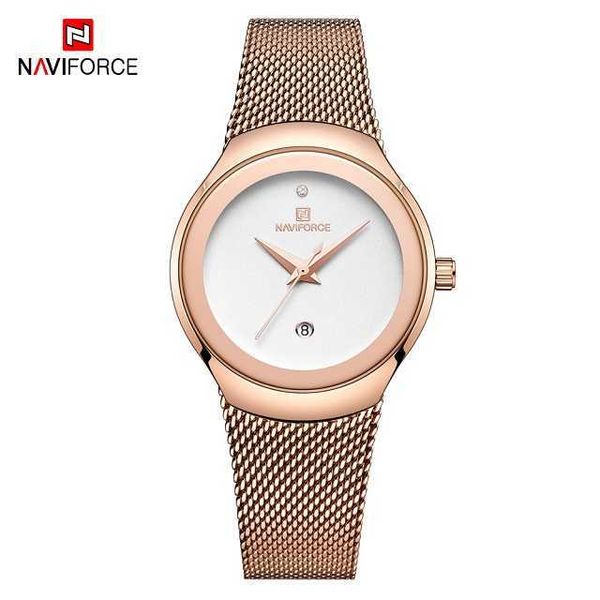 Naviforce bileği izle kadın moda çelik örgü su geçirmez kuvars lüks analog bayanlar es relogio feminino 210616 1692