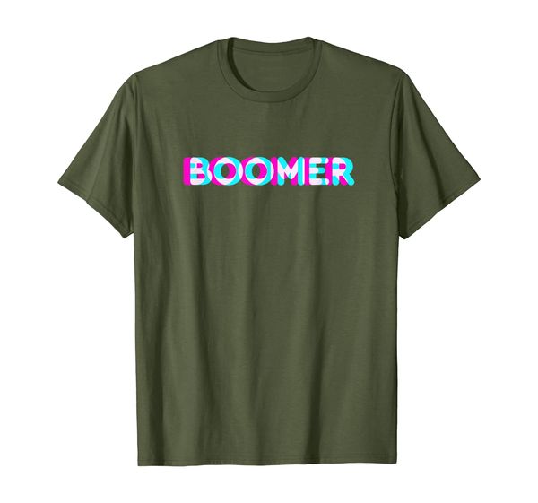 

Boomer Meme Funny Anaglyph Type Baby Boomer Proud Generation T-Shirt, Mainly pictures