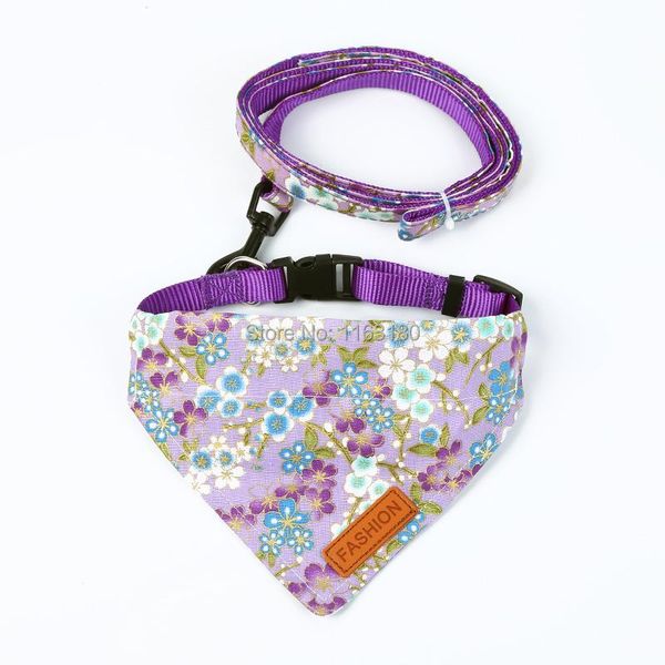 

dog collars & leashes 72 sets/lot collar bandana soft leather leash cute cat pet