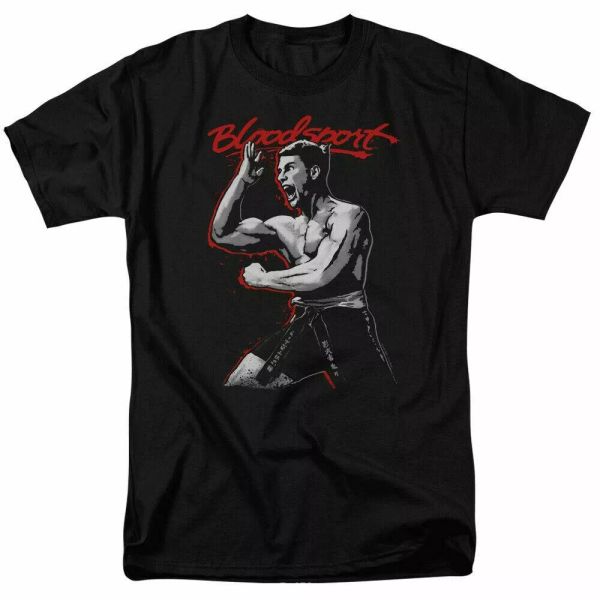 

bloodsport loud mouth t shirt mens licensed classic movie tee black, White;black