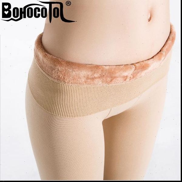 

warm plus velvet winter women legging ankle long solid pants high waist size, Black