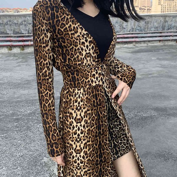 

coats leopard print women capes hooded ponchos waterfall long cloak poncho coat cardigan trench open stitch capas femininas female#j30, Tan;black