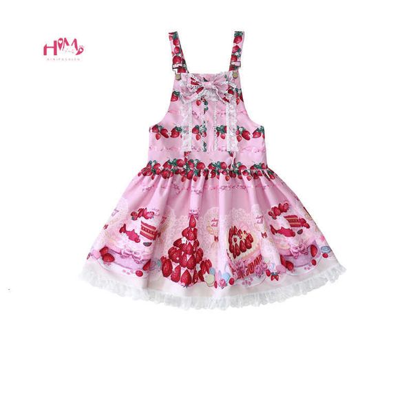 

party dresses japan sweet lolita strawberry strap dress teen girls jsk kawaii fashion printed vintage cute lace bow princess suspe, White;black