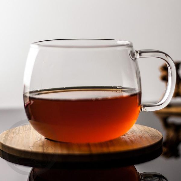 

500ml heat resistant clear single glass herbal tea mug coffee milk cup