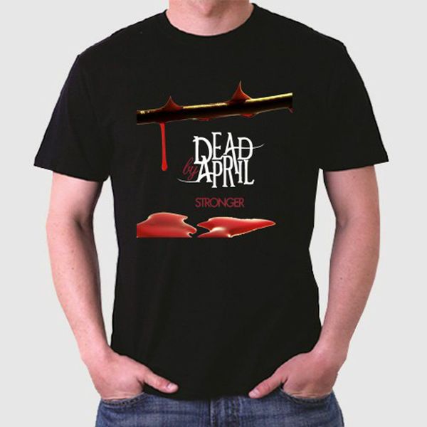 

new dead by april stronger logo men's black t-shirt size s to 3xl, White;black