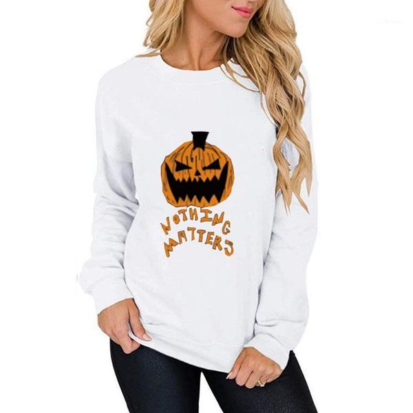 

women's blouses & shirts halloween pumpkin face sweatshirts costume casual pullover blouse for woman -mx8, White