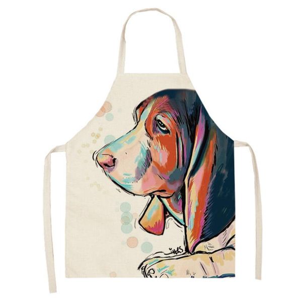 

aprons 68x55cm kitchen household antifouling apron sleeveless polyester dog animal series printed coverall