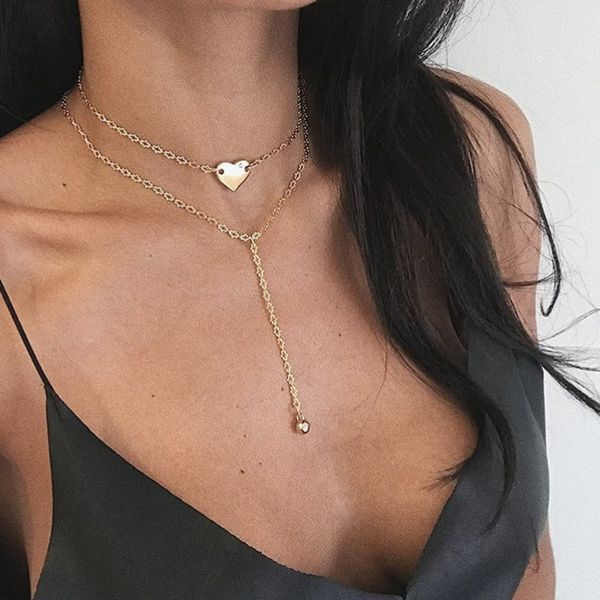 

factory wholesale fashion personality tide love multi layer water drop necklace female n547 party gift