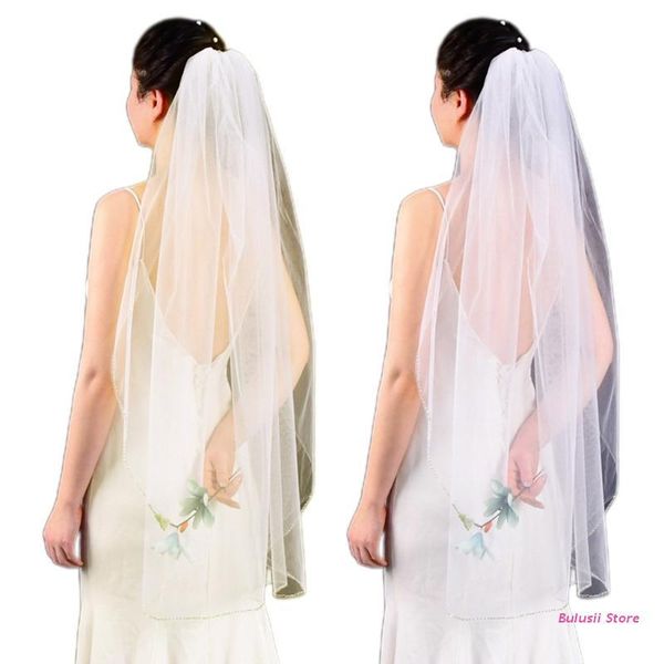 

bridal veils 1 tier cut edge wedding veil with comb easy to wear up or take off axyd, Black
