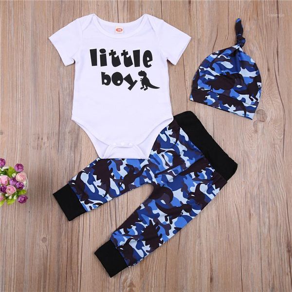 

baby girls boys clothes set camouflage short sleeve letter printed bodysuit +pants toddler clothing sets, White