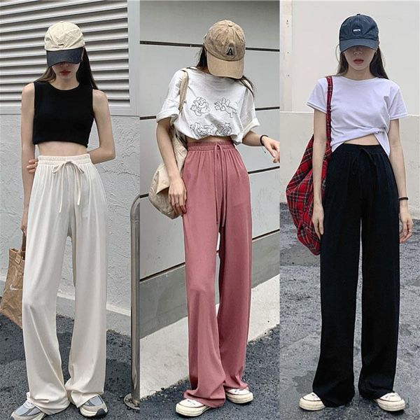 

women's pants & capris women summer harajuku korean fashion streetwear sweatpants plus size long trousers high waist pant, Black;white