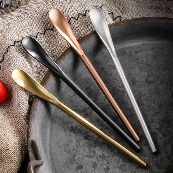 

spoons creative long handle honey spoon stainless steel stirring small dessert coffee cocktail kitchen tools