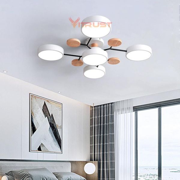 

ceiling lights modern led lamps wooden lamp bedroom living room dining round thin plafondlamp lighting