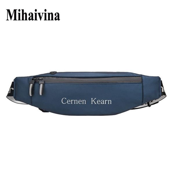 

mihaivina waterproof running waist bag men nylon sports fitness fanny pack women jogging portable outdoor phone holder belt bags