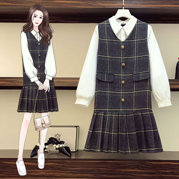 

casual dresses dress fat sister spring large size women's kl0g, Black;gray