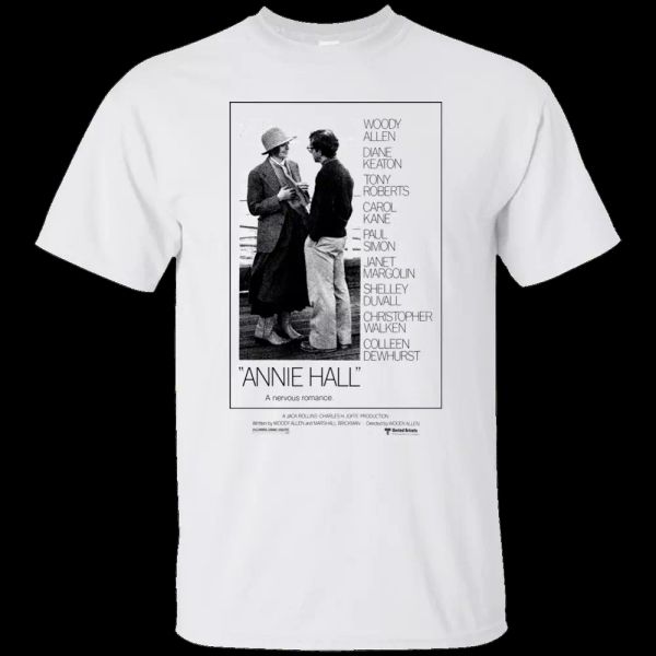 

annie hall, woody allen, diane keaton, retro, 1970's, romantic comedy, t-shirt, White;black