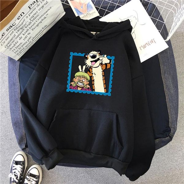 

men's hoodies & sweatshirts pullover tiger cartoon druck fleece mann mit kapuze sweatshirt harajuku koreanische mens hoodie warme hohe, Black