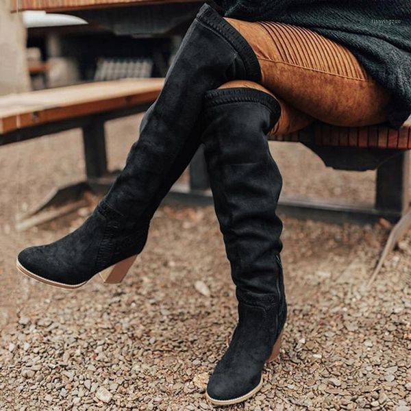 

boots women's women winter over the knee stretch fabric thigh high shoes long #yb401, Black