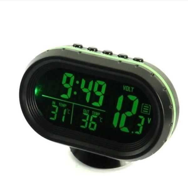

car digital clock outside temperature display electronic thermometer automotive blue with clip high-precision lcd digital watch