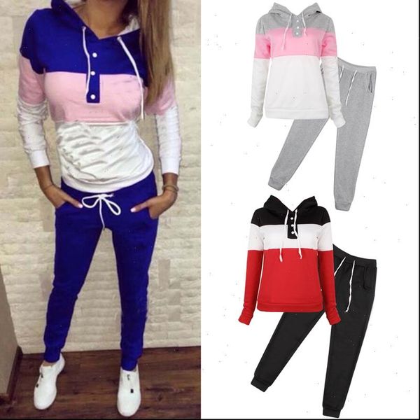 

casual tracksuit hoodie sweatshirt womens tracksuits sweater pants sports jogger outfits two piece set, Gray