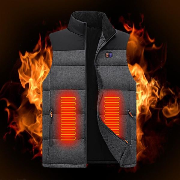 

men's vests heating vest smart usb11 piece male and female charging graphene cotton, Black;white