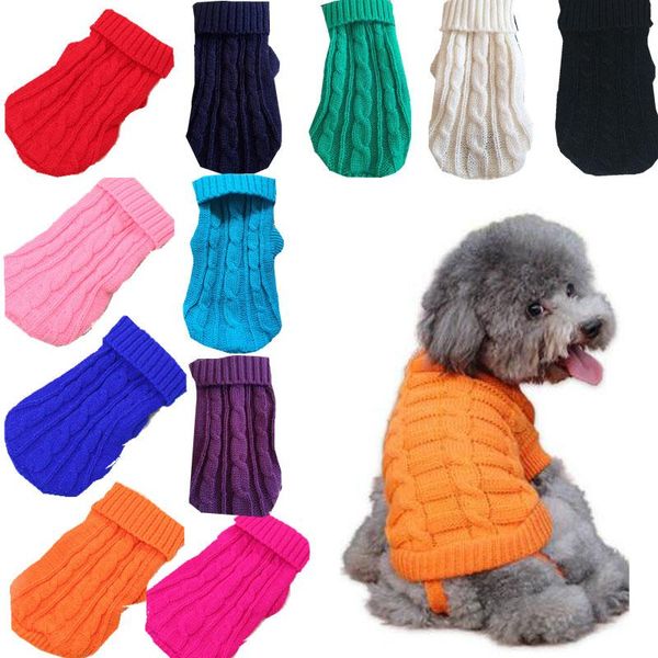 

dog apparel winter sweater small clothes puppy for pet knitting crochet cloth christmas warm coat knitwear