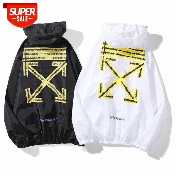 

off arrow light windbreaker sports outdoor cycling jersey ow cordon loose hip-hop sunscreen shirt jacket #ob0a, Black;brown