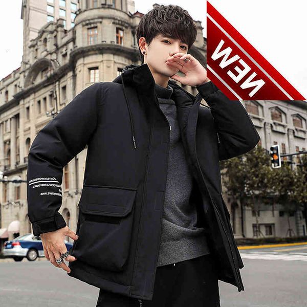 

men down jackets couple coat winter casual thick warm jacket autumn new outwear windproof hat hoodedwdq7055, Black