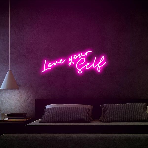 

other event & party supplies "love yourself" led neon sign 12v acrylic decoration light decor bedroom custom wall art romance wedd