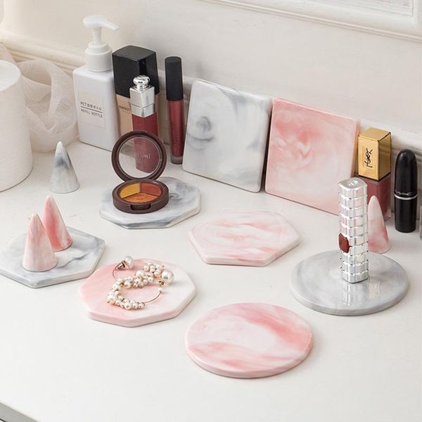 

table runner luxury unique marble pink gold ceramic placemat porcelain mats pads decoration accessories kitchen tool gift