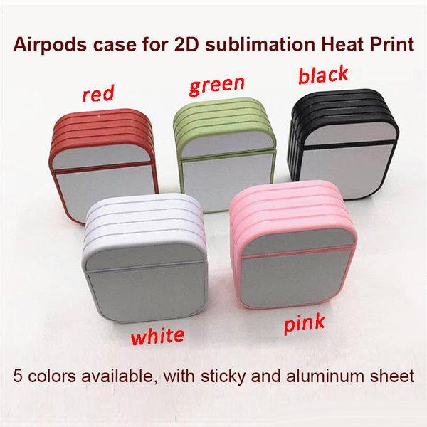 Leere 2D-Sublimation für AirPods Pro 3 Hülle, Kopfhörer-Zubehör mit Kleber, Aluminiumblech, Hitzepresse, Druck, Logo, Wärmeübertragung, DIY, personalisiertes Design