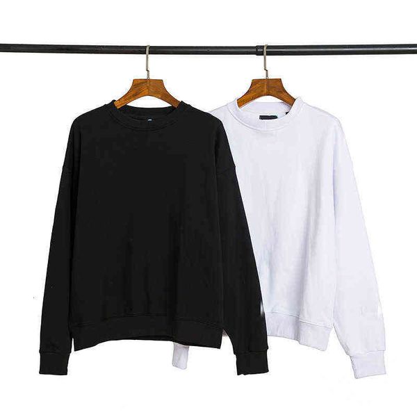 

reflective letter round neck sweater terry fabric high street loose et, Black