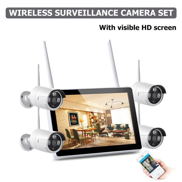 

video surveillance camera nvr kit with screen ip66 waterproof wireless wifi cctv security system net recorder kits