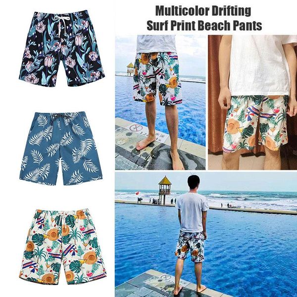

beach shorts printed quick dry fiber blended for men summer aic88 men's, White;black