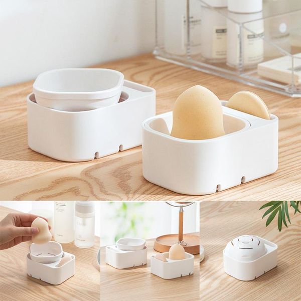 

bathroom storage & organization puff rack dustproof and breathable beauty wet dry makeup cotton egg box h5