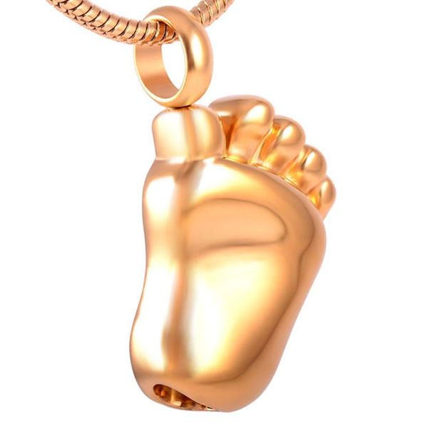 

pendant necklaces mjd8041 lovely baby foot cremation urn jewelry ashes keepsake memorial for love one or pet (pendant only), Silver