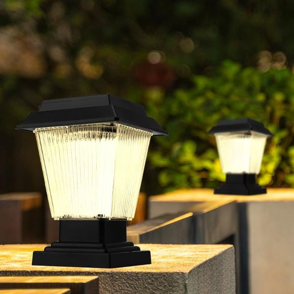 

outdoor wall lamps solar lights security led remote control column head lamp villa courtyard square light