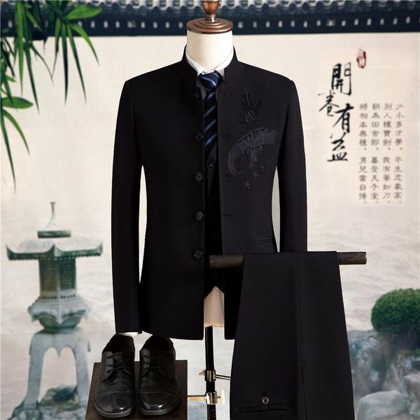 

men's suits & blazers suit pants vest 3 pieces sets / 2021 fashion casual boutique business dress jacket coat trousers waistcoat, White;black