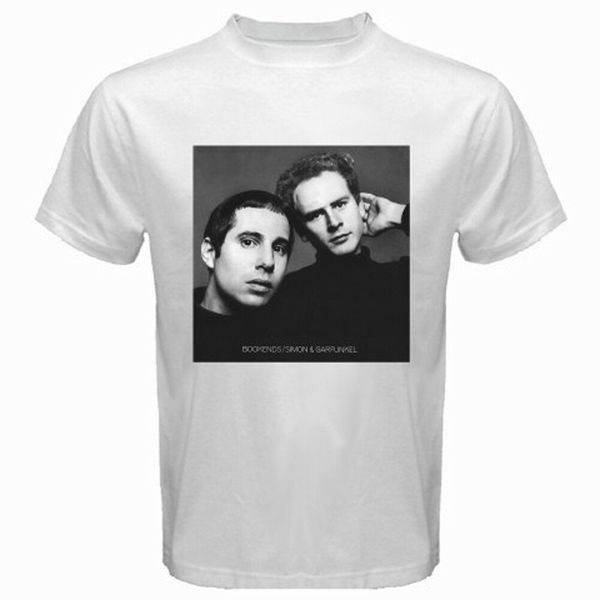 

new simon & garfunkel bookends logo men's white t-shirt size s to 3xl, White;black