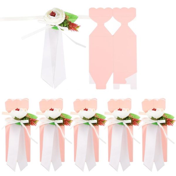 

gift wrap 1 set paper candy boxes vase shape wedding presents with ribbon