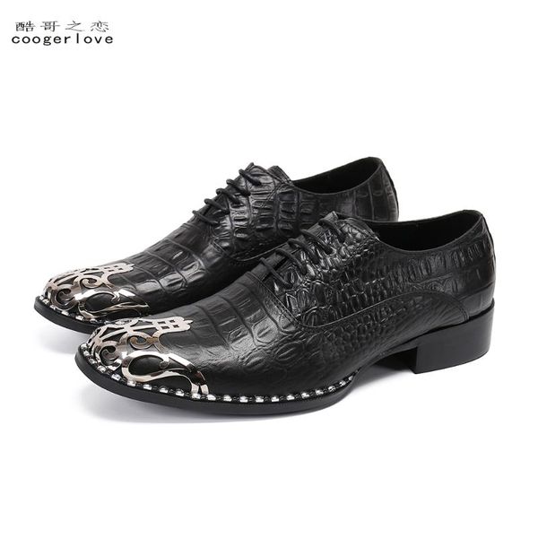 

dress shoes autumn party men's cowhide embossed embroidery elegant leather personalized casual wedding brand, Black