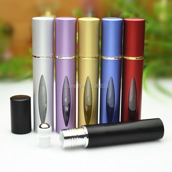 

10ml roll on bottle aluminium perfume with visible window, steel ball parfum fragrance refillabe , 10pcs/lot