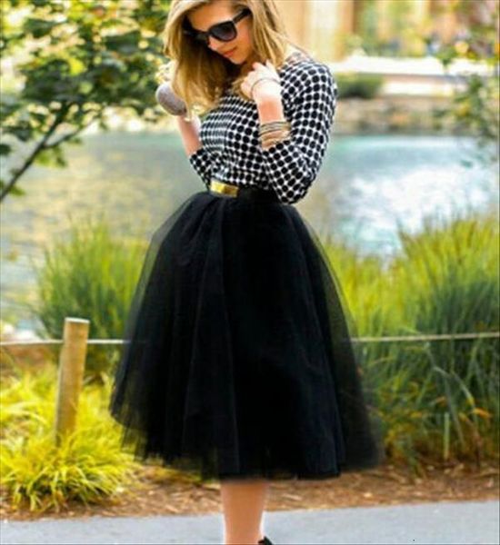 

layer tulle party 50s women skirts rockabilly tutu petticoat ball gown long, Black