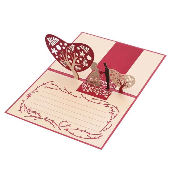 

greeting cards unomor creative wedding 3d gift with bride and bridegroom design